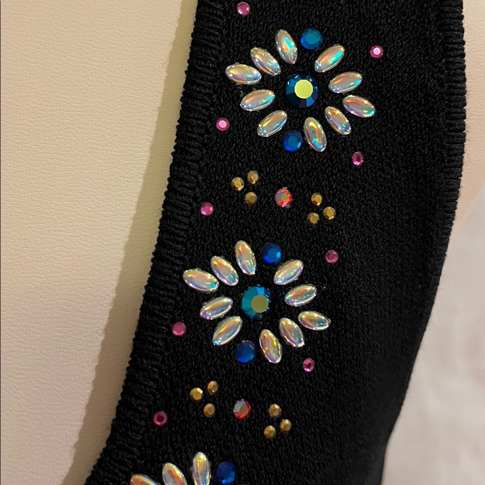 St. John Evening - Black heavy knit evening dress with decorative beads. - Picture 6 of 7